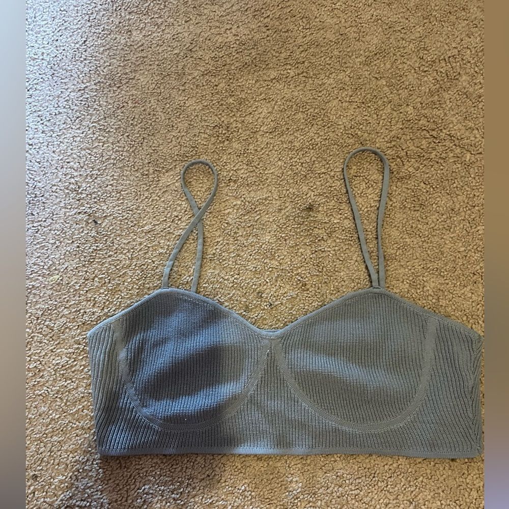 Zara large grey crop top